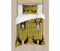 Deer Mous Horns Trophy Duvet Cover Set