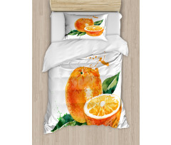 Watercolor Orange Art Duvet Cover Set