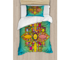 Floral Boho Folk Duvet Cover Set