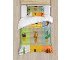 Botanical Cactus Flower Duvet Cover Set