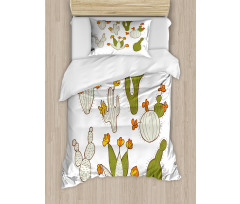 Doodle Cacti Flora Duvet Cover Set