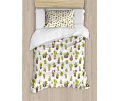 Garden Plants Succulents Duvet Cover Set