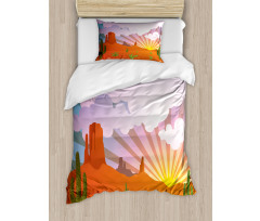 Abstract Desert Sunset Duvet Cover Set