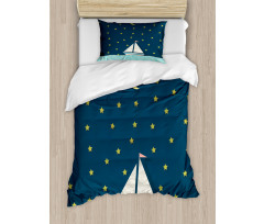 Sailing Boat Night Sky Duvet Cover Set