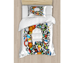 Gaming Balls ABC Font Duvet Cover Set