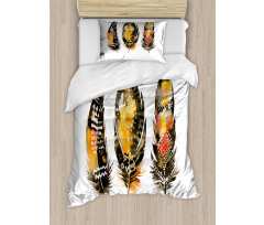 Colorful Boho Quills Duvet Cover Set