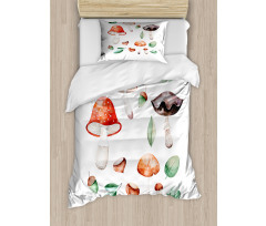 Fall Season Mushroom Duvet Cover Set