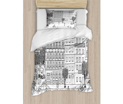 Monochrome Berlin Square Duvet Cover Set