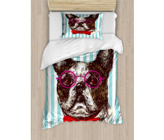 Pop Art Bulldog Sketch Duvet Cover Set