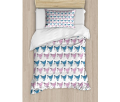 Swimming Happy Fish Sea Duvet Cover Set