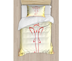 Doodle Portrait Asian Duvet Cover Set