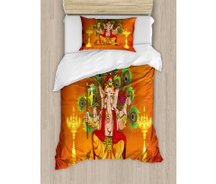 Asian Throne and Peacock Duvet Cover Set