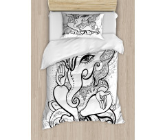 Oriental Symbol Elephant Duvet Cover Set