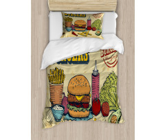 Burger Ingredients Duvet Cover Set