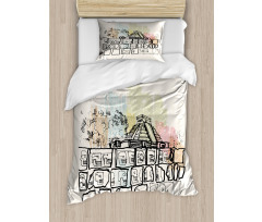 Building and Tomb Duvet Cover Set