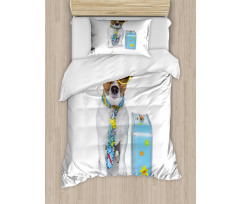 Traveler Funny Dog Design Duvet Cover Set