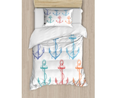 Colorful Anchor Marine Duvet Cover Set