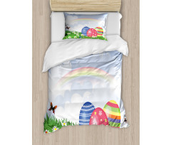Spring Meadow with Eggs Duvet Cover Set