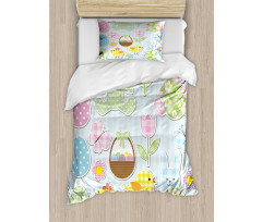 Pale Nursery Bunnies Duvet Cover Set