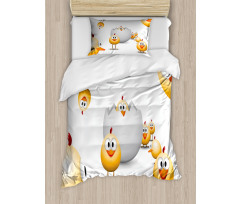 Chicks Funny Cartoon Duvet Cover Set