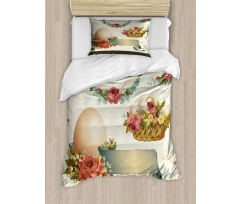 Romantic Flower Basket Duvet Cover Set