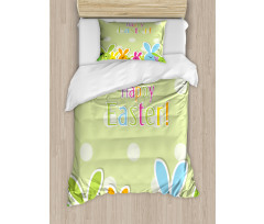 Colorful Cartoon Bunnies Duvet Cover Set