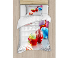 Ribbon and Colorful Eggs Duvet Cover Set