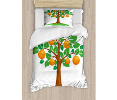 Orange Tree Design Duvet Cover Set