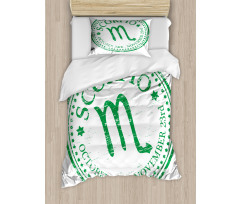 Zodiac Rubber Stamp Duvet Cover Set