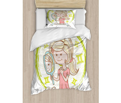 Girl with Mirror Duvet Cover Set