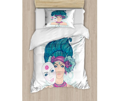 Young Lady Mask Duvet Cover Set