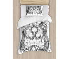 Twin Girls Art Duvet Cover Set