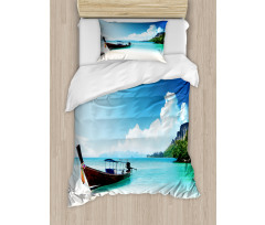 Boat Poda Island Thai Duvet Cover Set