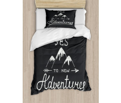 Words and Mountains Duvet Cover Set