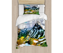 Peaks Covered with Snow Duvet Cover Set