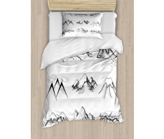 Snowy Peaks Doodle Duvet Cover Set