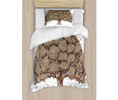 Old Oak Foliage Leaves Duvet Cover Set