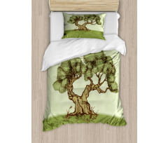 Spring Season Hills Olive Duvet Cover Set