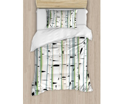 Trunks of Birches Pattern Duvet Cover Set