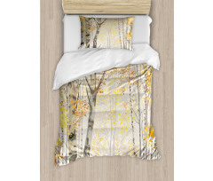 Birch Growth in Fall Duvet Cover Set