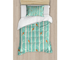 Dotted Tree and Birds Duvet Cover Set