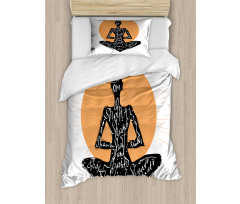 Meditating Lady Lotus Duvet Cover Set