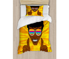 Hippie Man Positive Vibes Duvet Cover Set