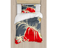 Abstract Chinese Floral Duvet Cover Set