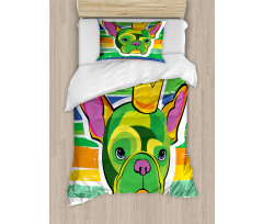 Crowned Dog Colorful Duvet Cover Set