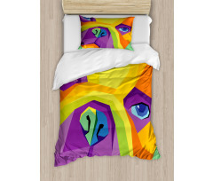 Abstract Vibrant Face Duvet Cover Set