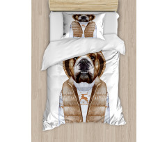 Puppy in a down Vest Duvet Cover Set