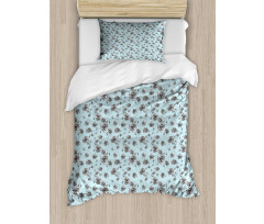 Monochrome WildFlowers Duvet Cover Set