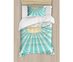 Sun Rays Clouds Duvet Cover Set