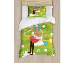 Girl on an Arrow Duvet Cover Set